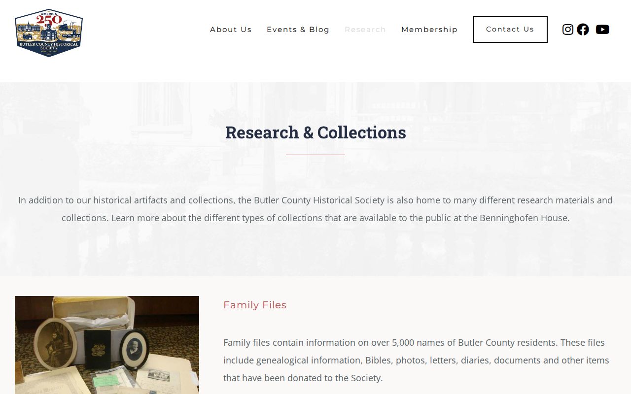West Chester Township historical directory research at Butler County Historical Society holdings