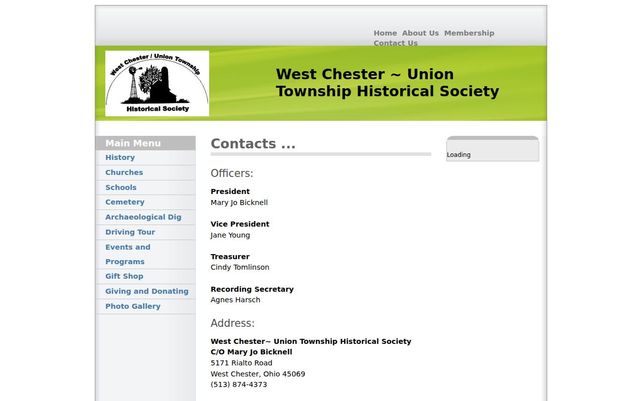 West Chester Township neighbors follow-up showing historical research contact information