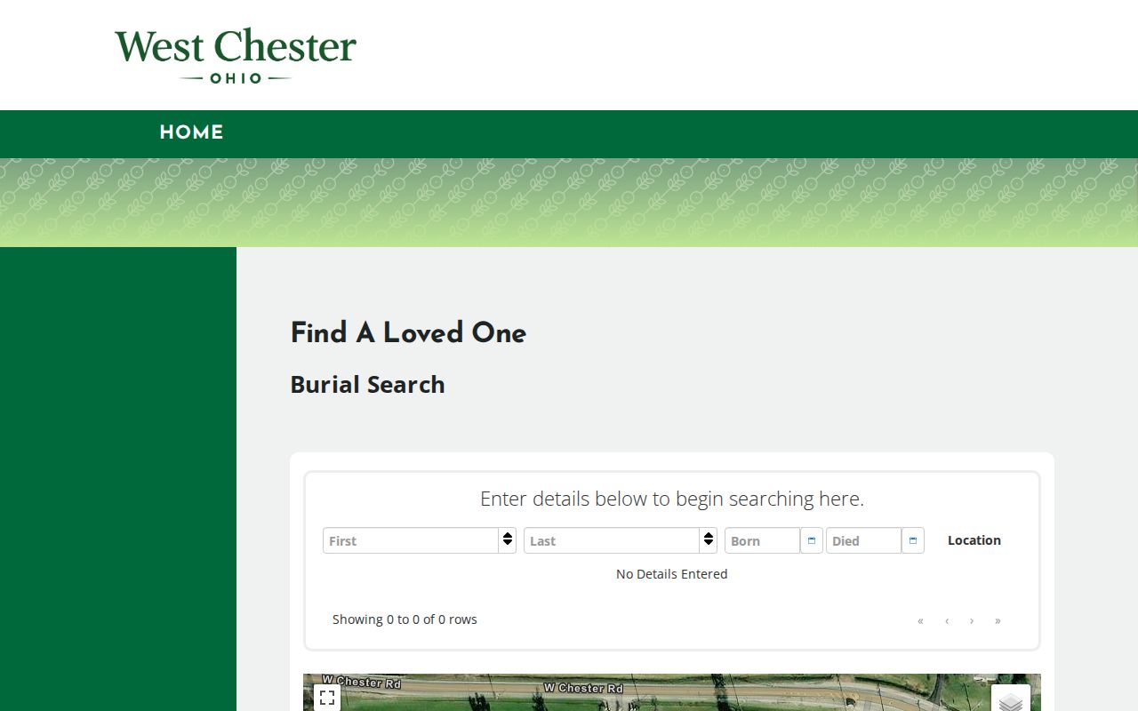 West Chester Township address-history research through Brookside Cemetery burial directory