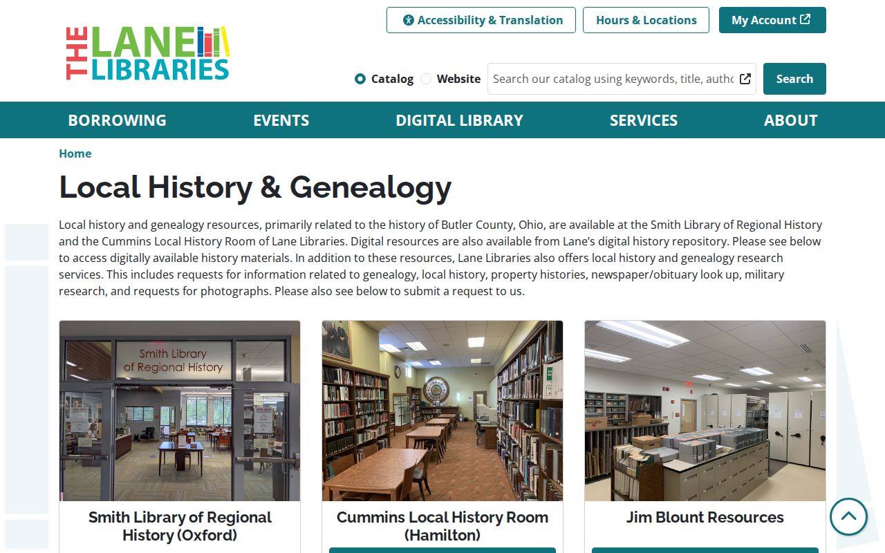 West Chester Township address-history research through Lane local history and genealogy