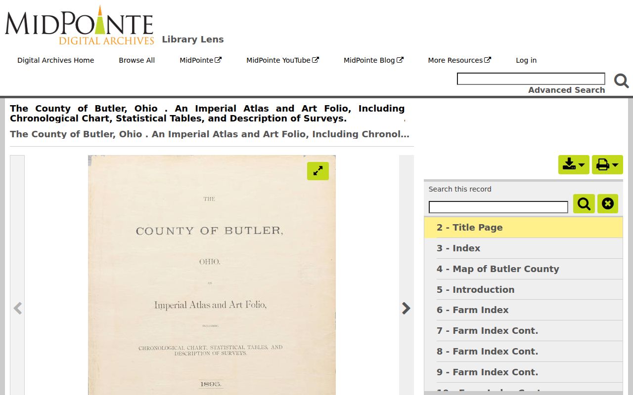 West Chester Township address-history research using the 1895 Butler County atlas